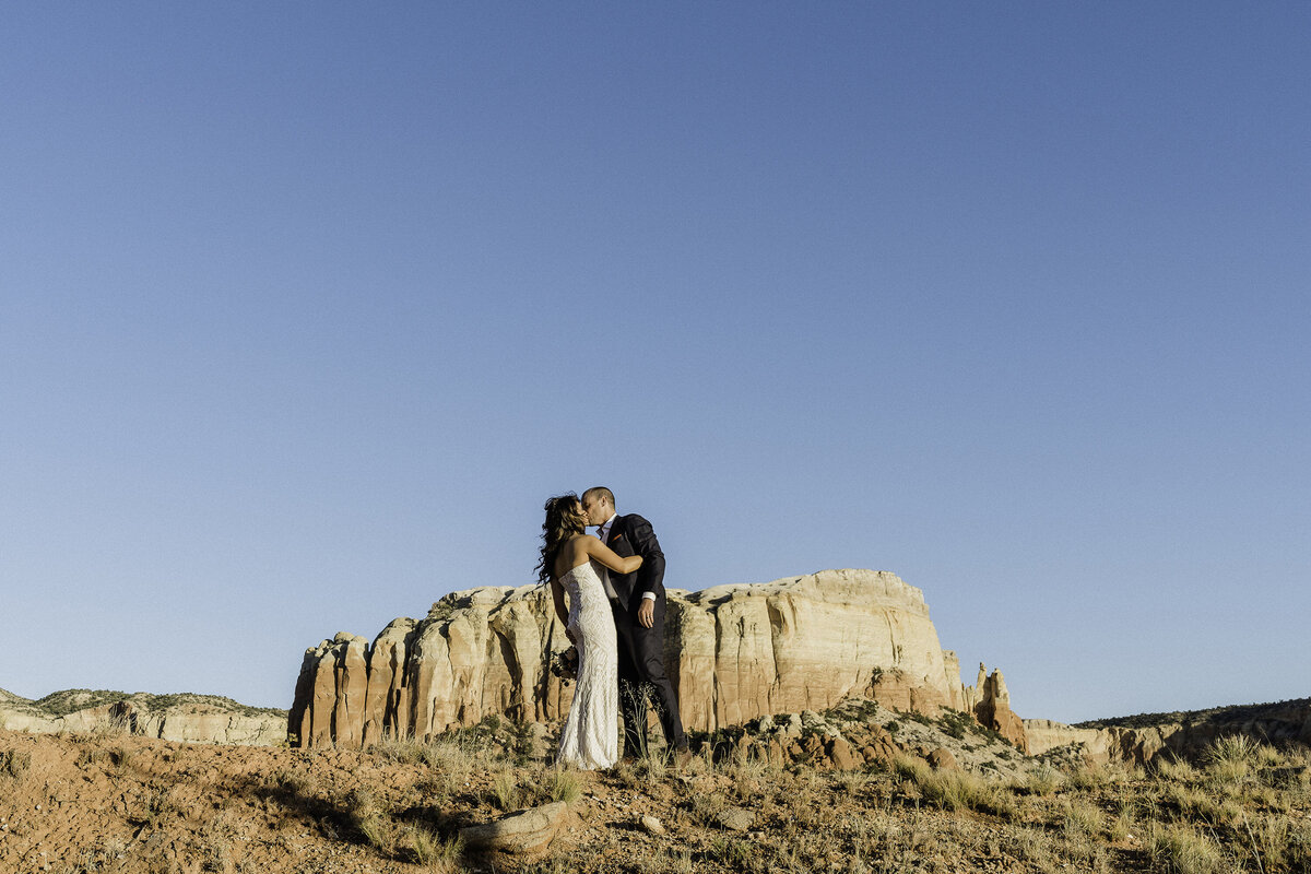 Image captured by Carissa and Ben Photography Bride and Groom at their Elopement  in the High mountains of New Mexico