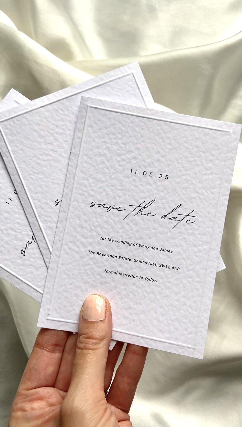 Elegant wedding invitation suite mood board