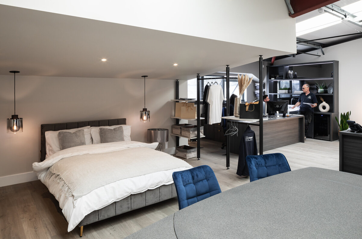 Lighting in bedroom studio space