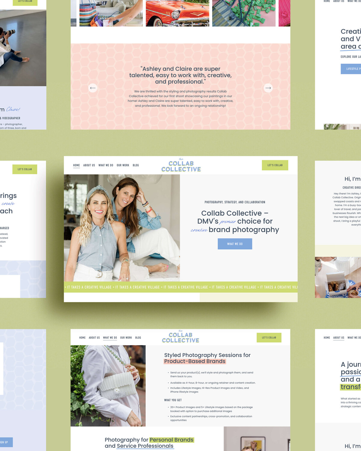 graphic design for a photography business, incorporating a modern color brand 