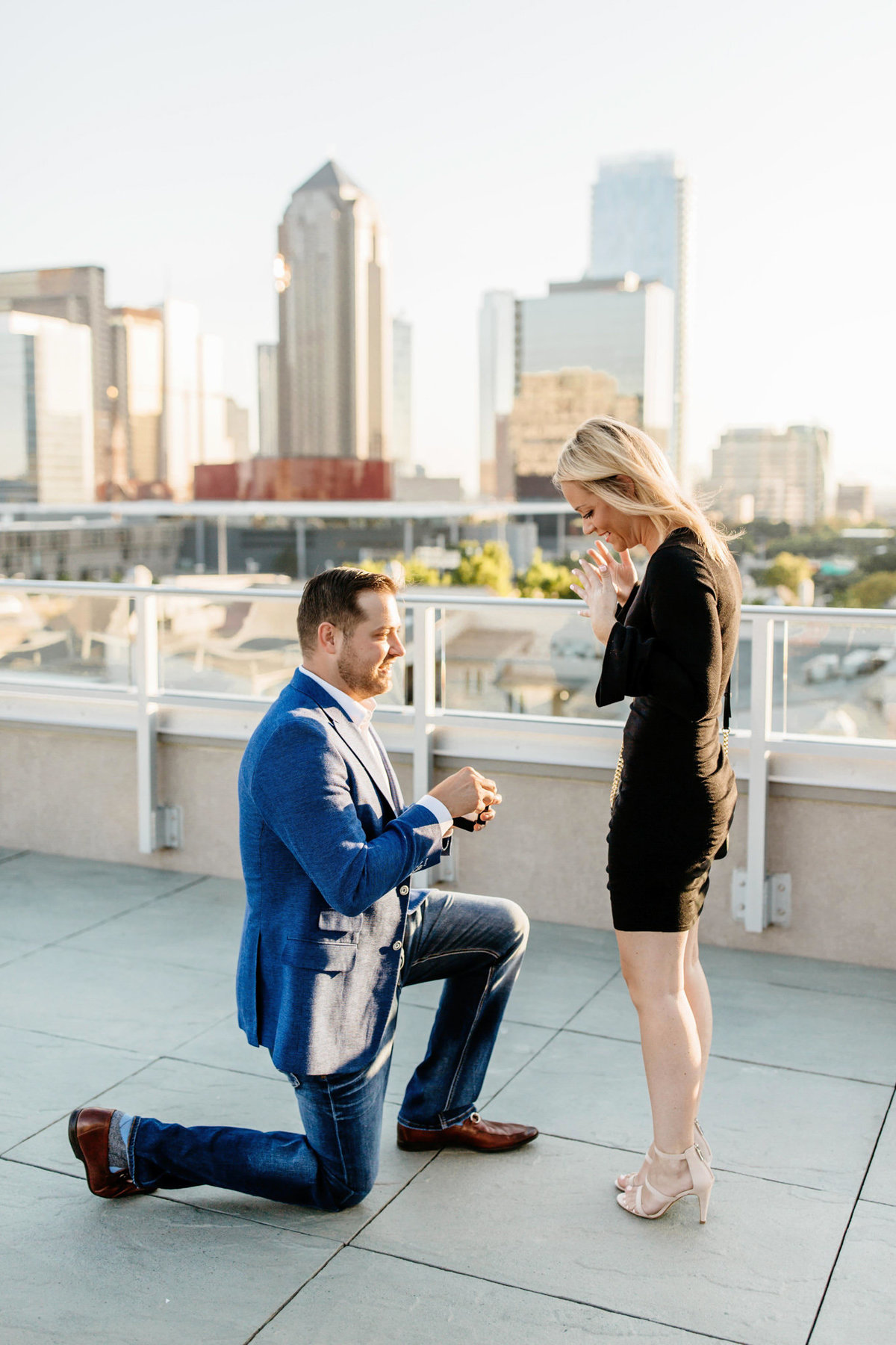 Eric & Megan - Downtown Dallas Rooftop Proposal & Engagement Session-33
