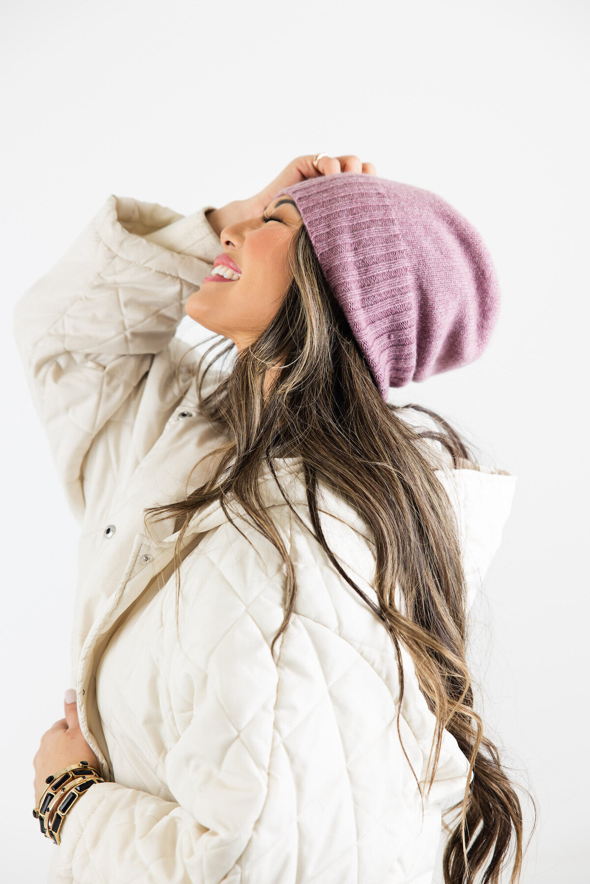 Coastal Cashmere Seattle Beanie Mauve 2