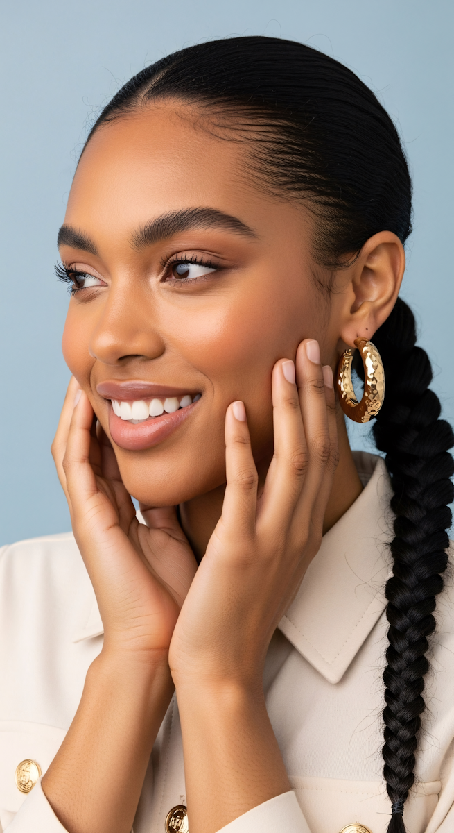 Smiling Woman with Earrings