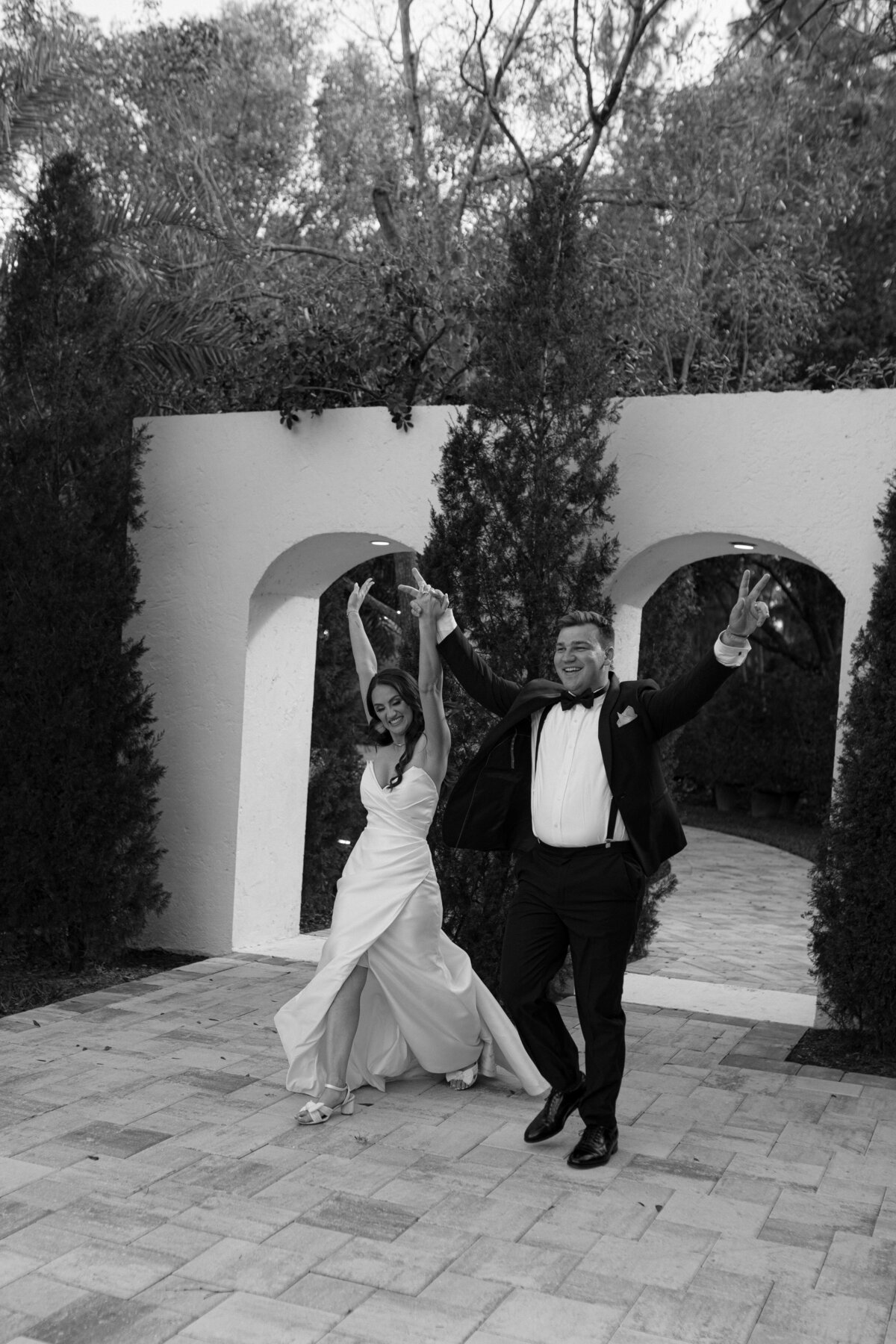 Newlywed Entrance at Reception at La Casa Toscana Wedding Venue Fort Myers Florida