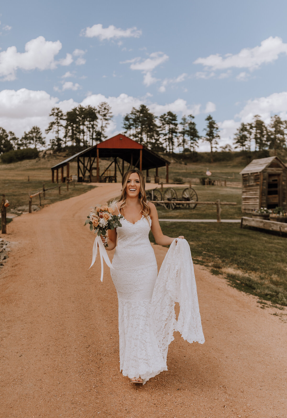 bride walking to groom