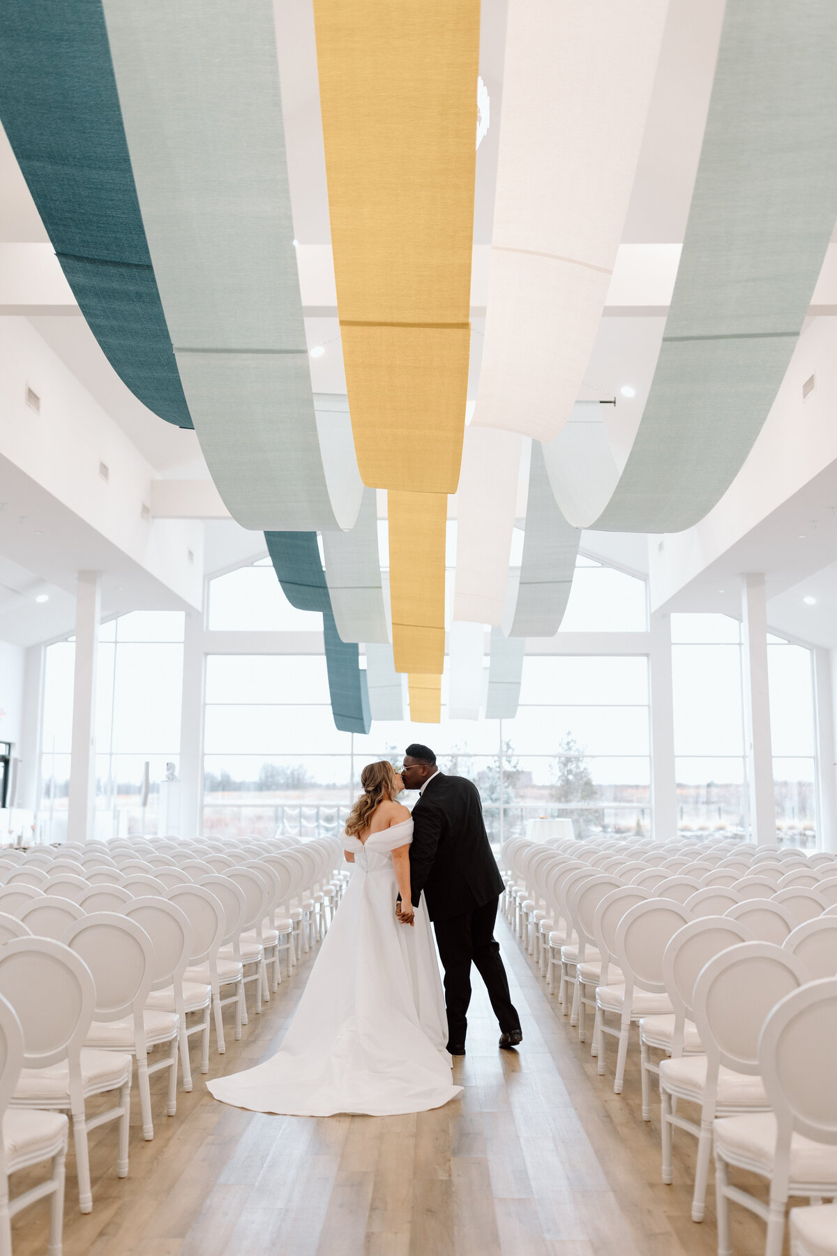 custom-ceiling-installation-wedding-bride-groom