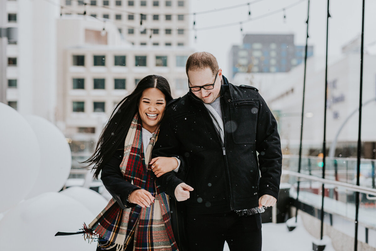 Winter couples photos in Winnipeg