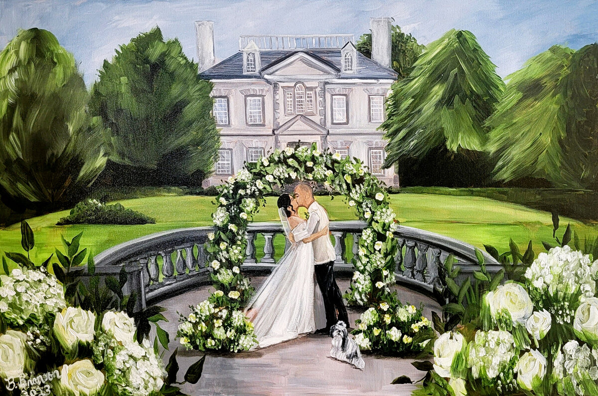Summer Live Wedding Painting at Great Marsh Estate