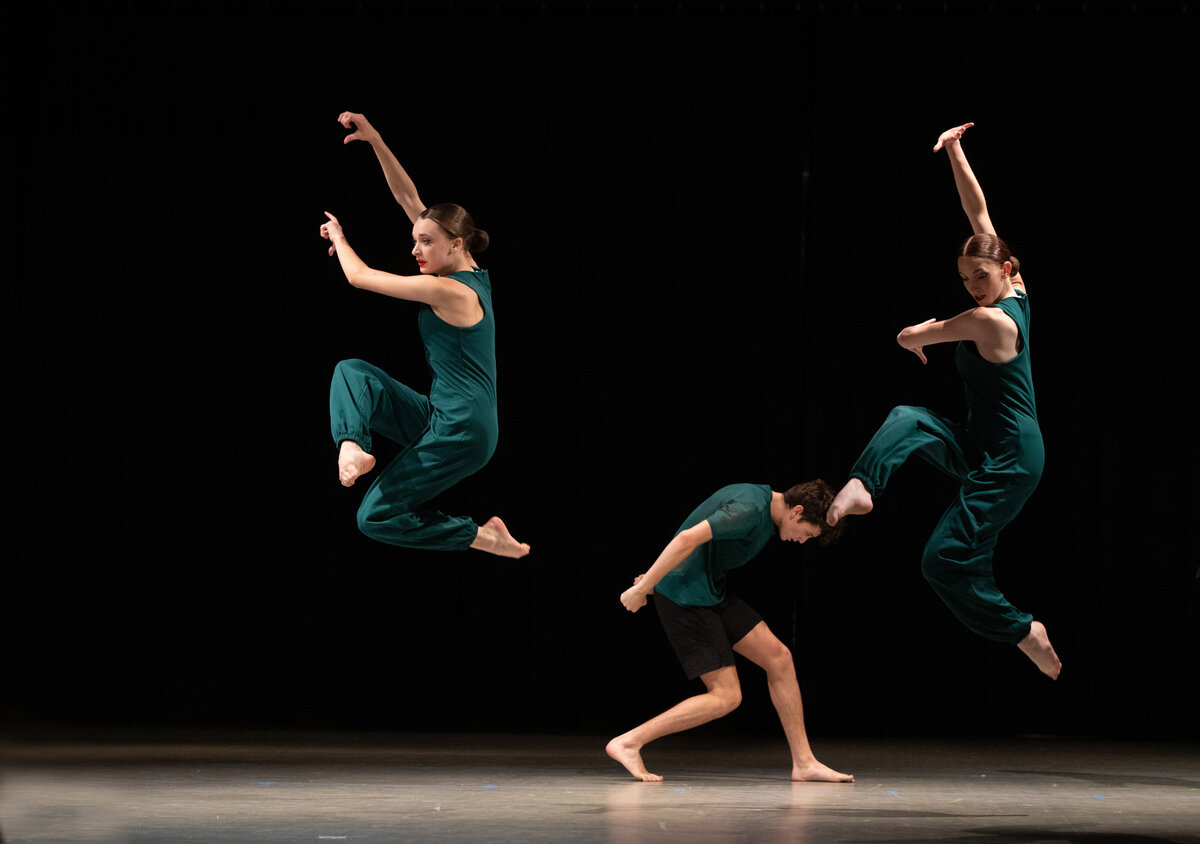 Contemporary dancers in air