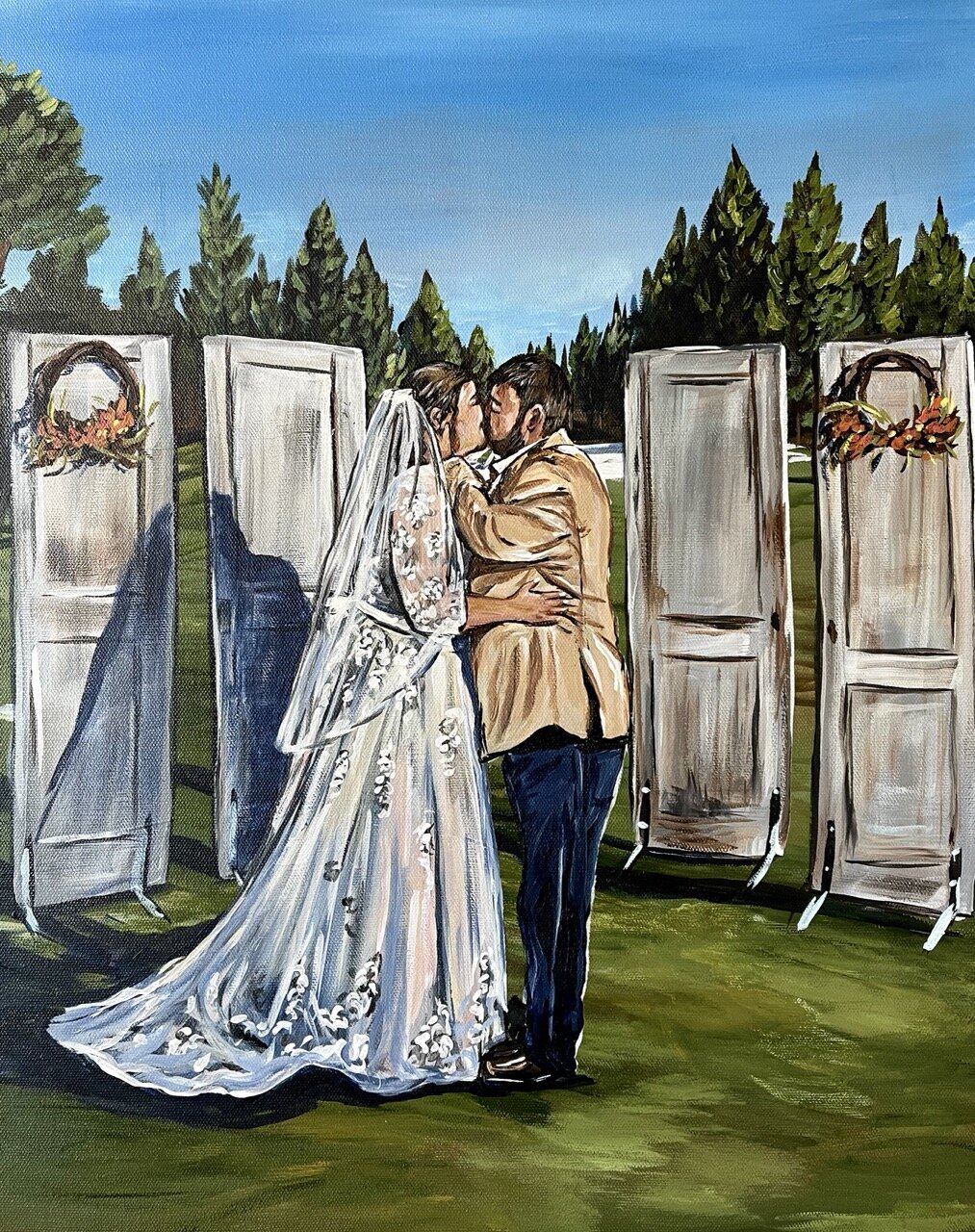 South Dakota based live wedding painter