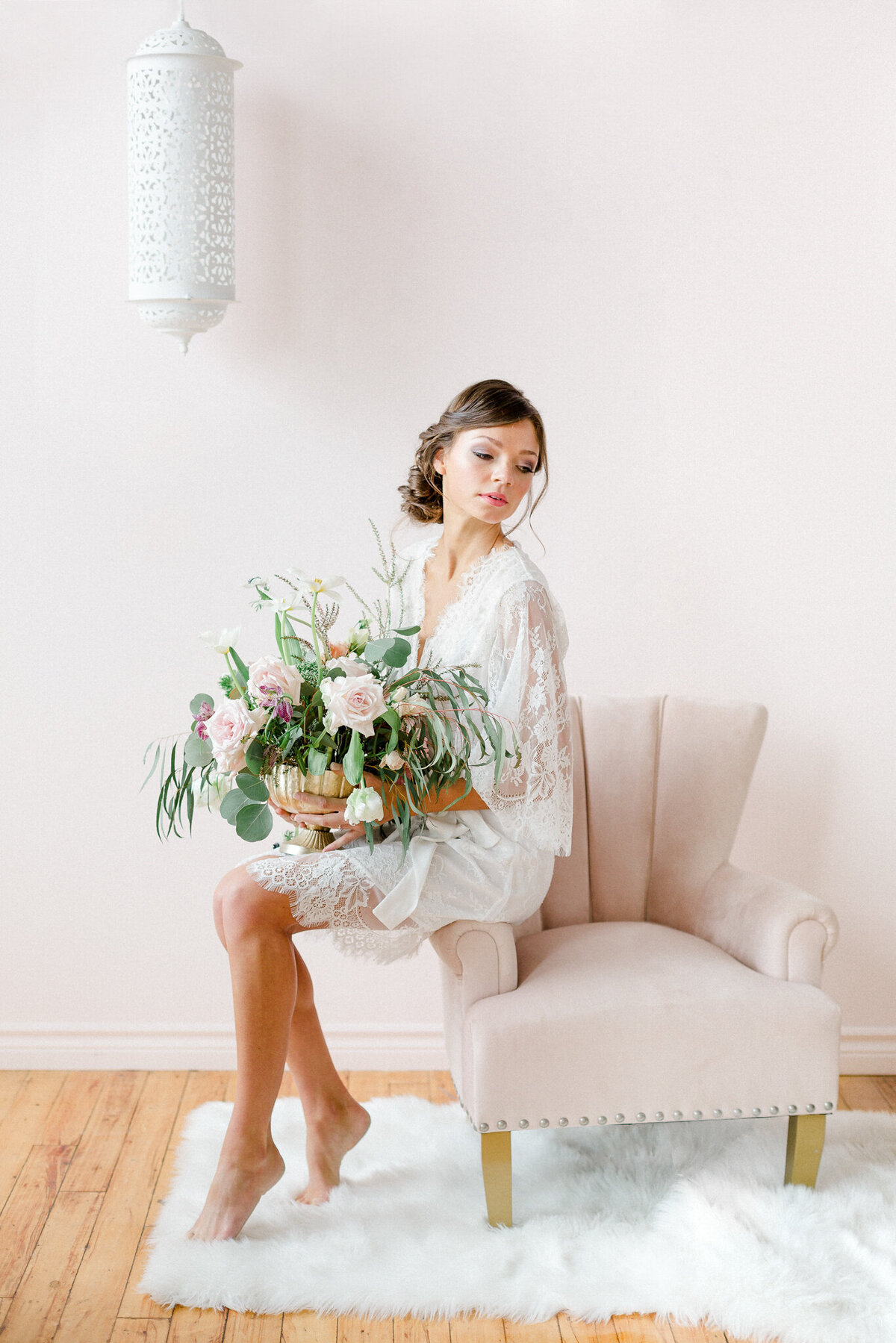 Stunning and feminine lace bridal robe By Catalfo, elegant wedding fashion based in Kelowna. Featured on the Brontë Bride Vendor Guide.