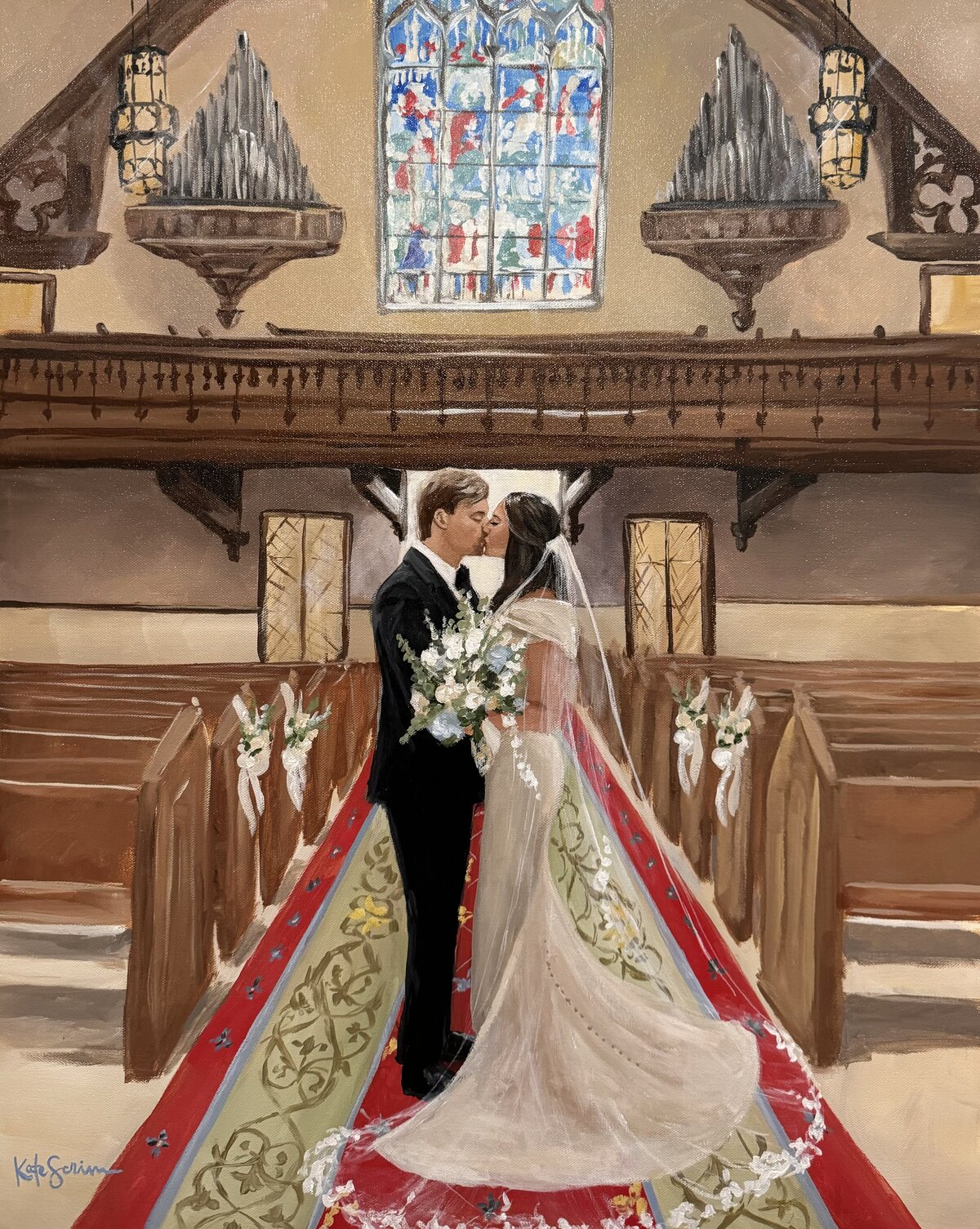 bride and groom traditional kiss
