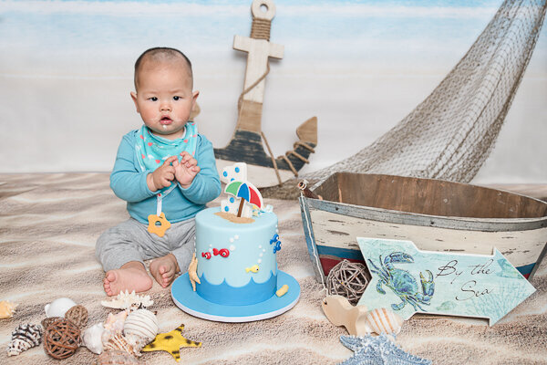 East Brunswick NJ Baby Photographer First Birthday Nautical Beach Theme