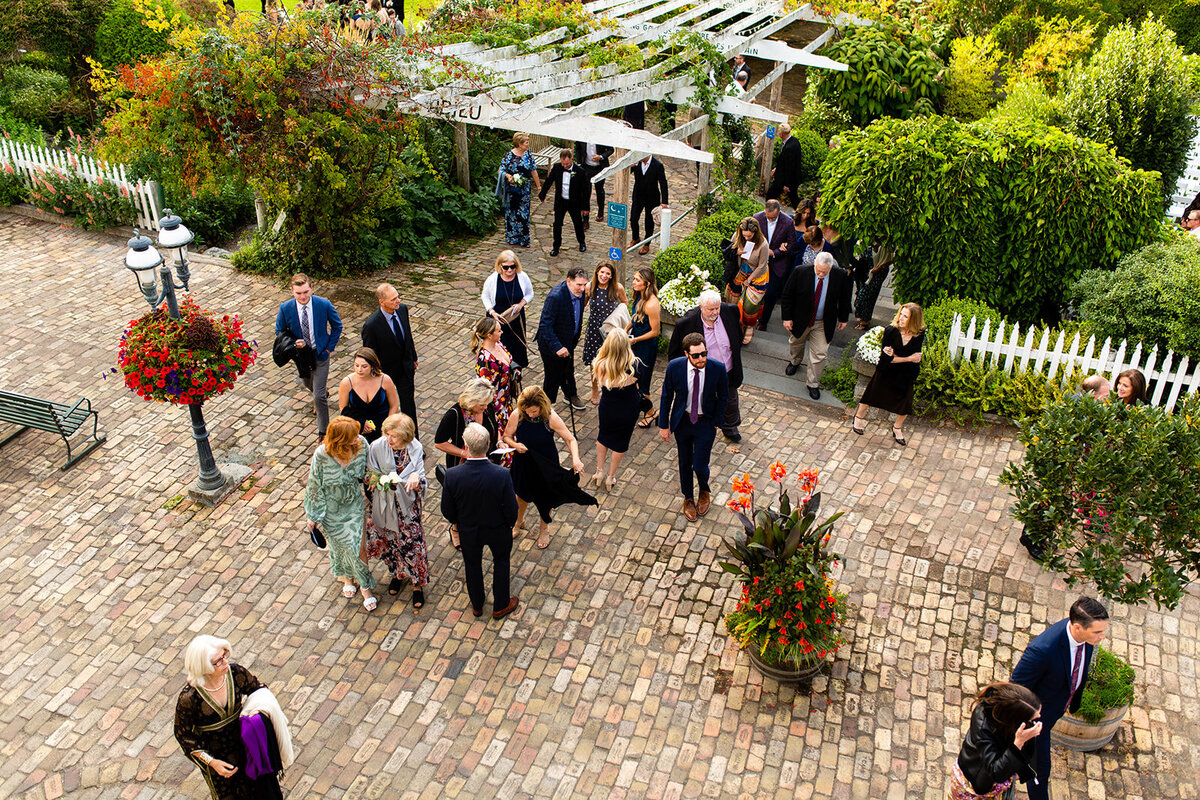 Guests mingling at Roche Harbor Resort Wedding