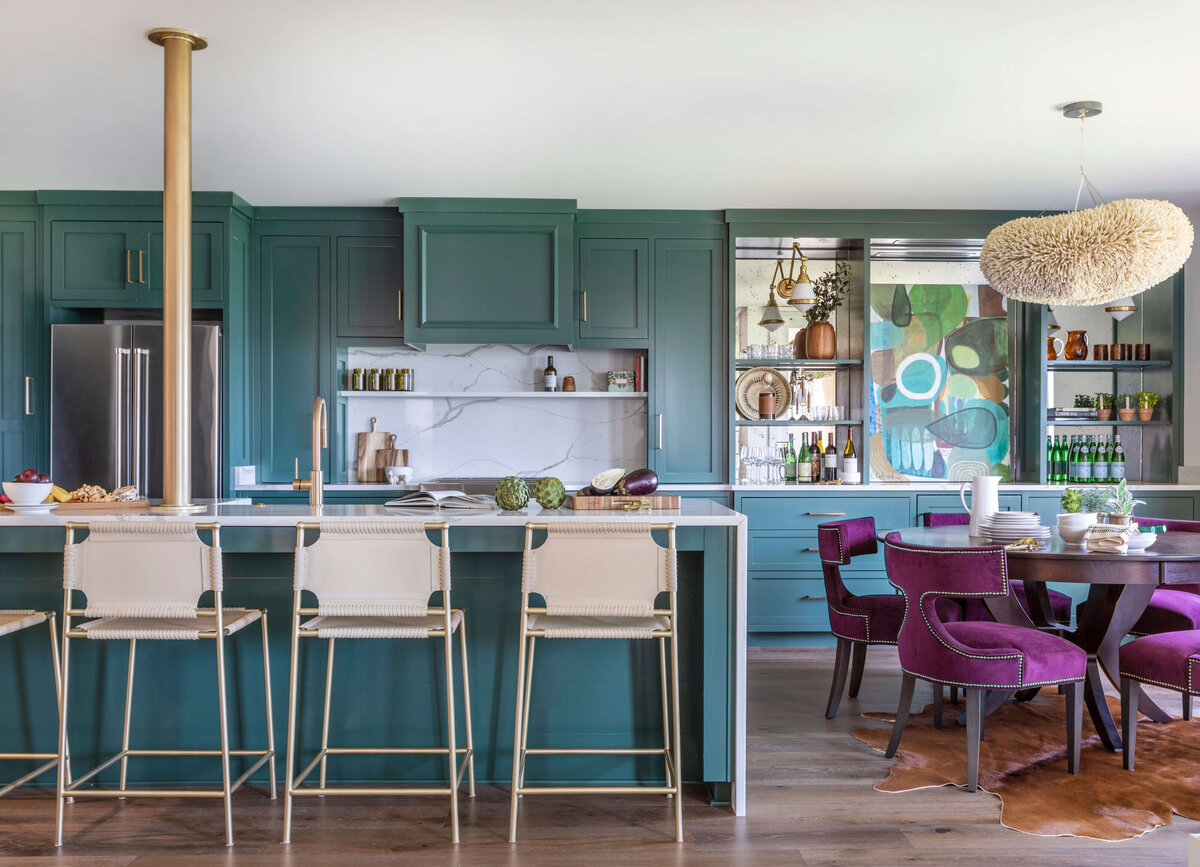 Amelia Island Colorful Condo Green Kitchen