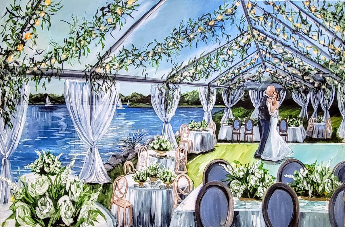 Tented Live Wedding Painting from St. Michaels Maryland