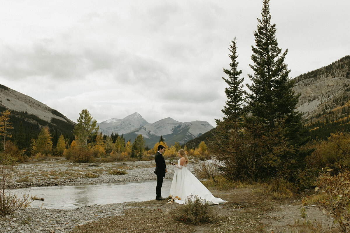 private vows during elopement near banff