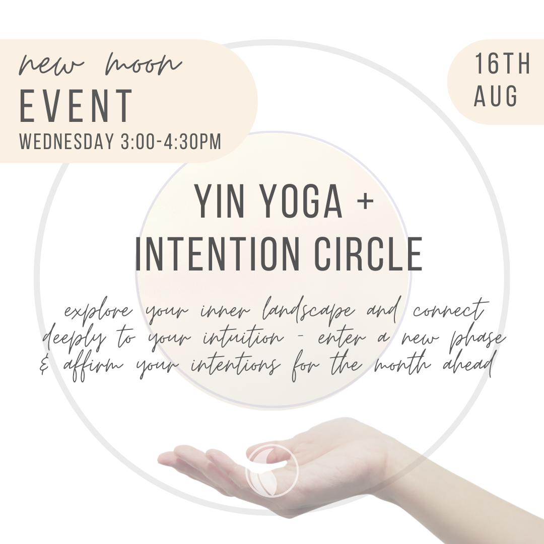 New Moon Yintentions - 16th August YinSide Yoga classes Bingin August 2023 - yoga classes during Yin Yoga Teacher Training Bali