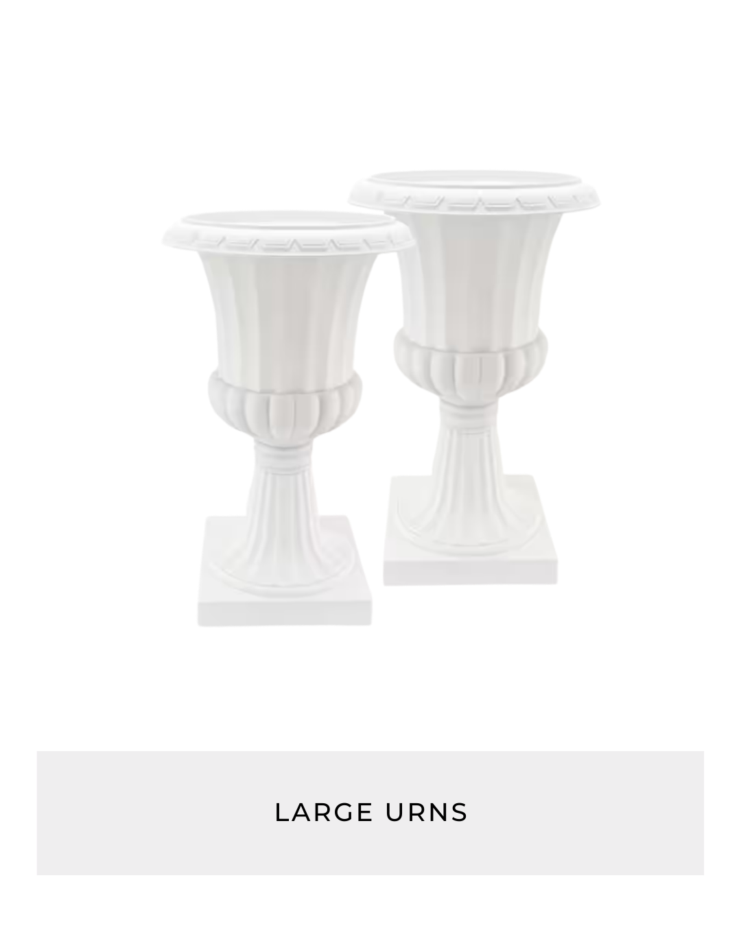 Large flower urns rental for Fort Worth weddings and parties by Kendra’s Events