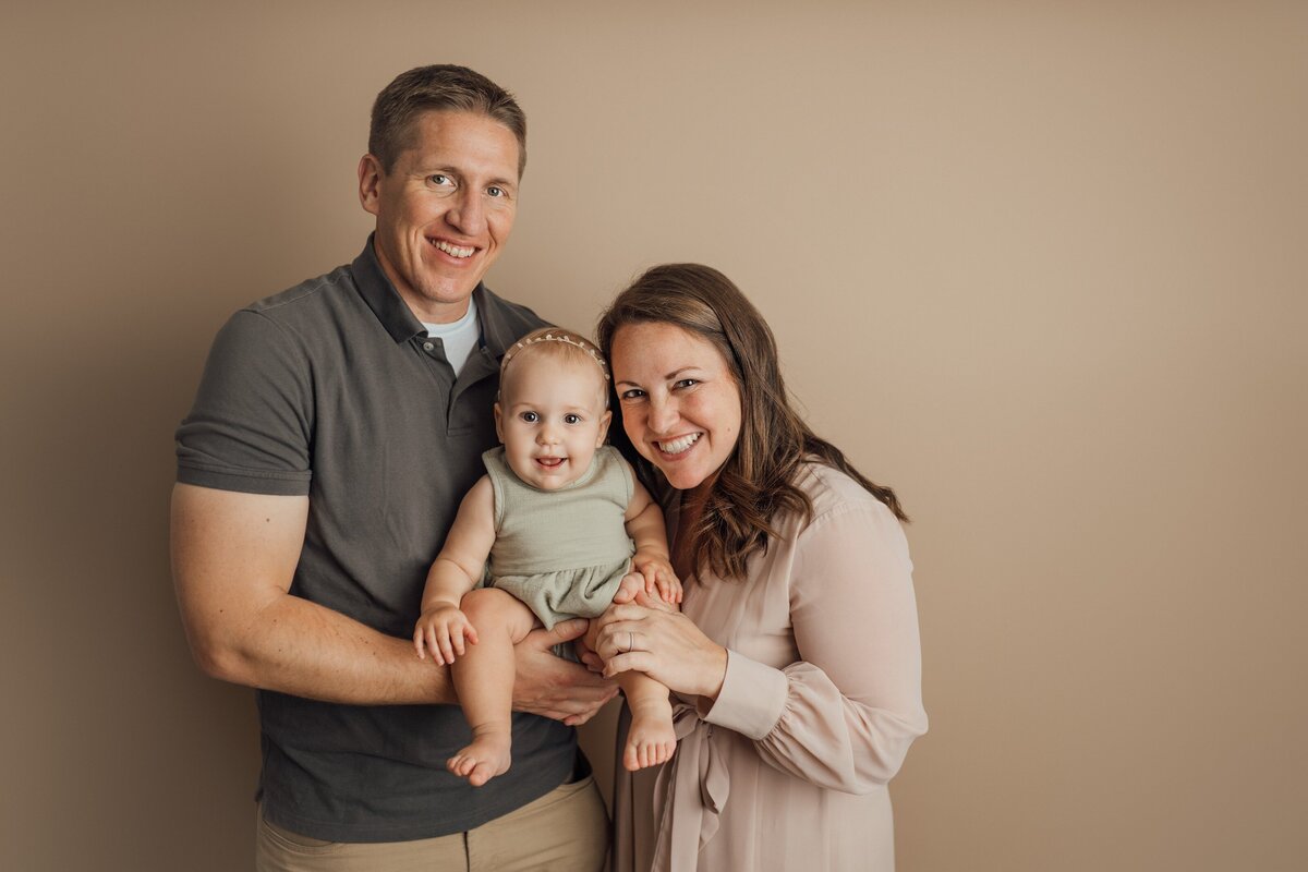 family portrait in studio during cake smash