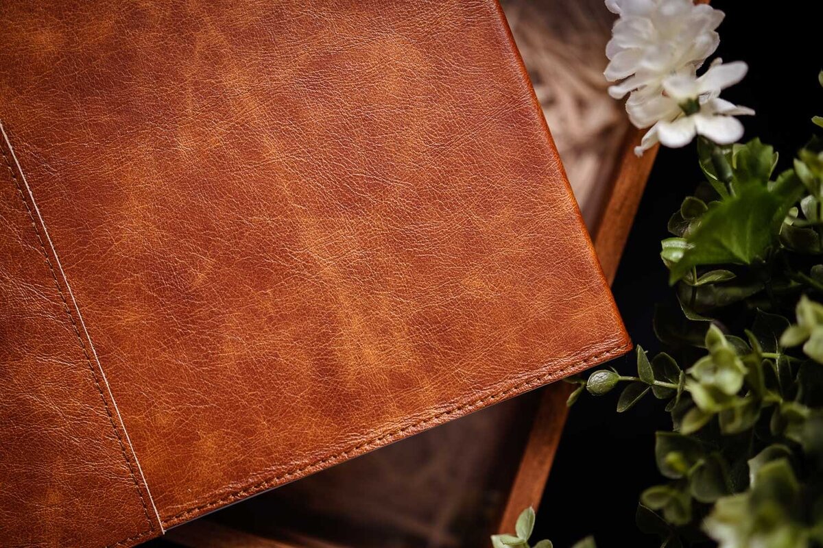 Heirloom genuine leather albums by Art of You Boudoir, a cherished way to hold memories.
