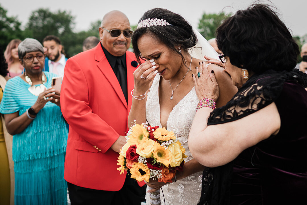 emotional-bride-crying-outdoor-wedding-ceremony-nj-photographer