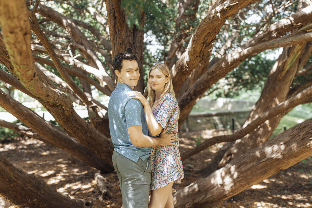 Proposal Photography | Groom-to-be proposing in the gardens surrounded by flowers | Ringwood, New Jersey