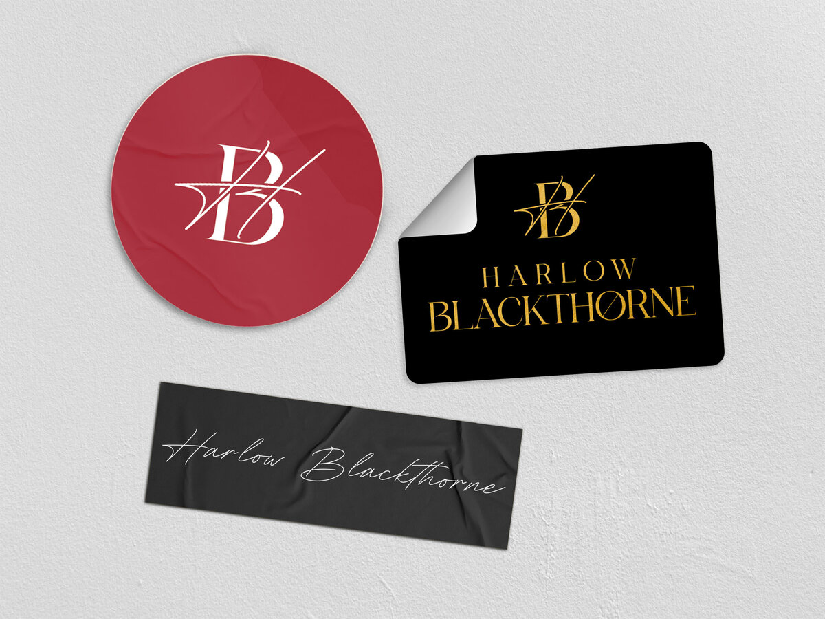 Sticker branding mockup for indie romance author
