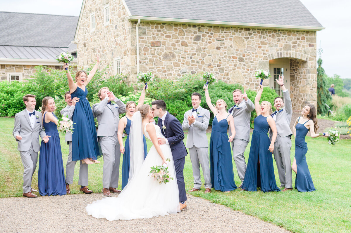 Navy Blue, Blush Pink, Light Blue French Creek Golf Club Wedding Photographer