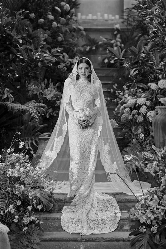 All lace wedding gown by Watters, worn by Sydney Watters