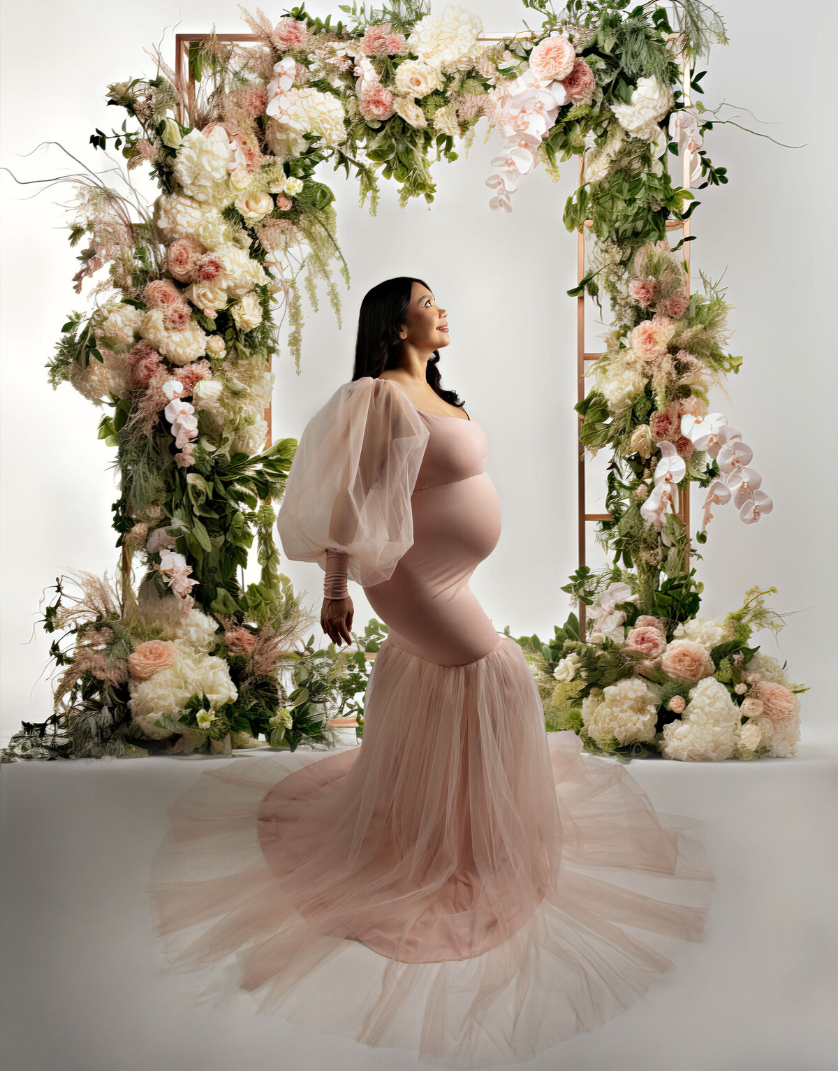  photo shoot floral background best san antonio texas photographers gown maternity photography session 