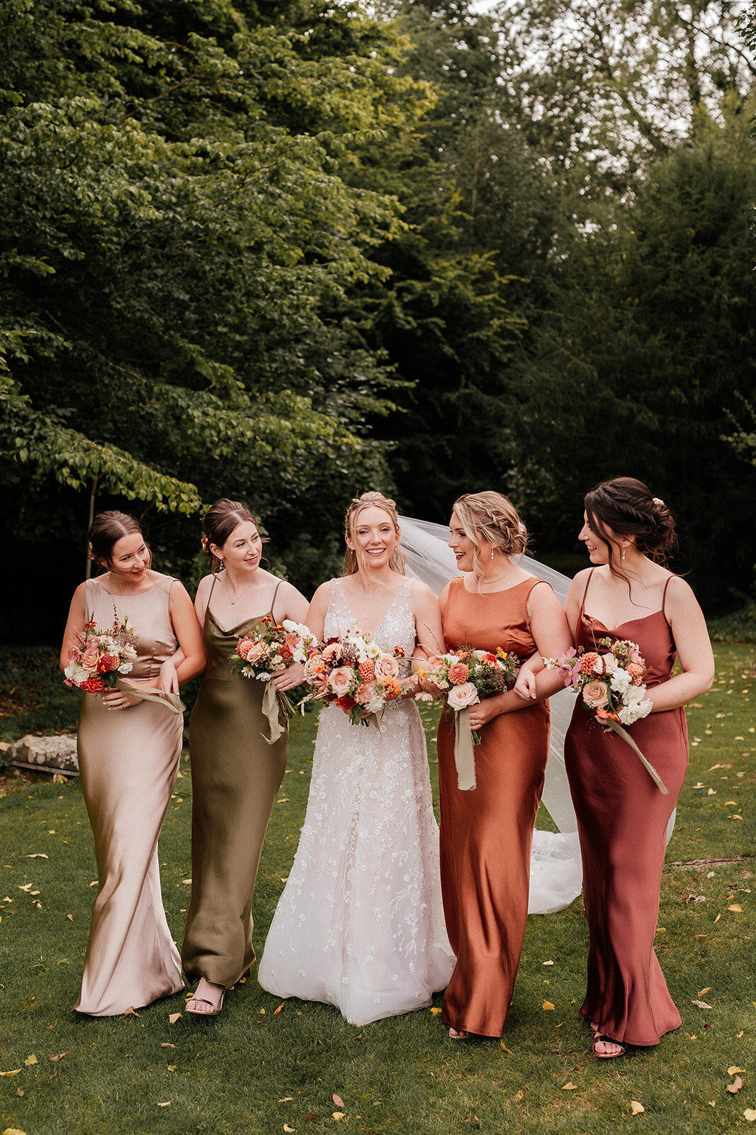 Bride and Bridesmaids Cripps Barn 