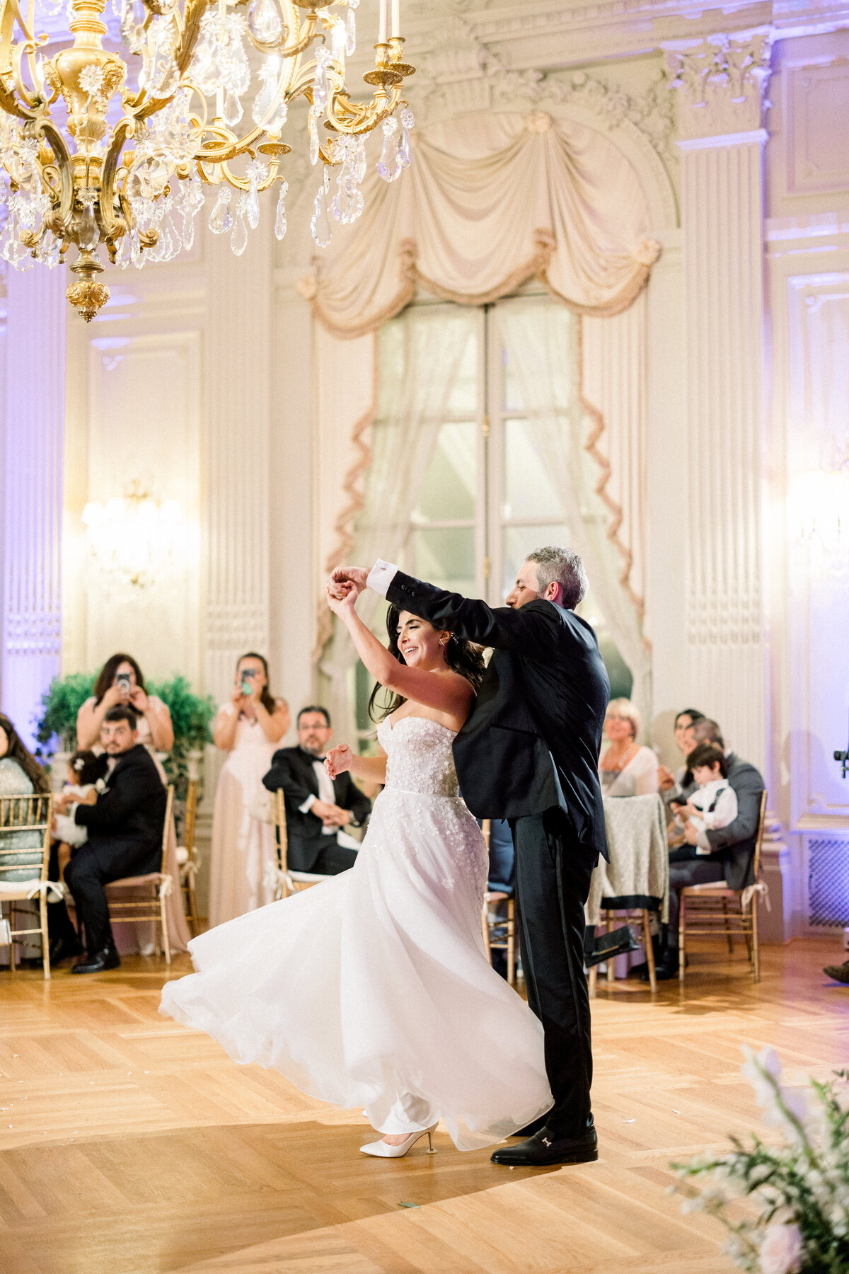 bride and groom first dance in newport rhode island