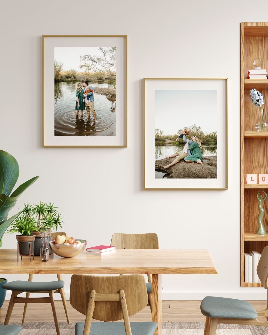 Beige White Aesthetic Modern Living Room Wall Art Photography Poster Frame Mockup Instagram Post