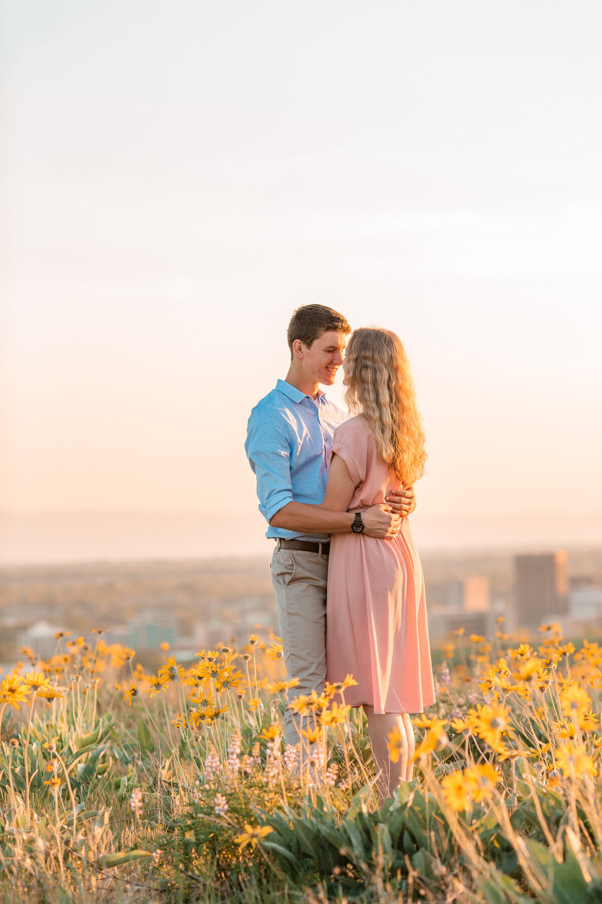 S and A Engagement Session Wildflowers-24