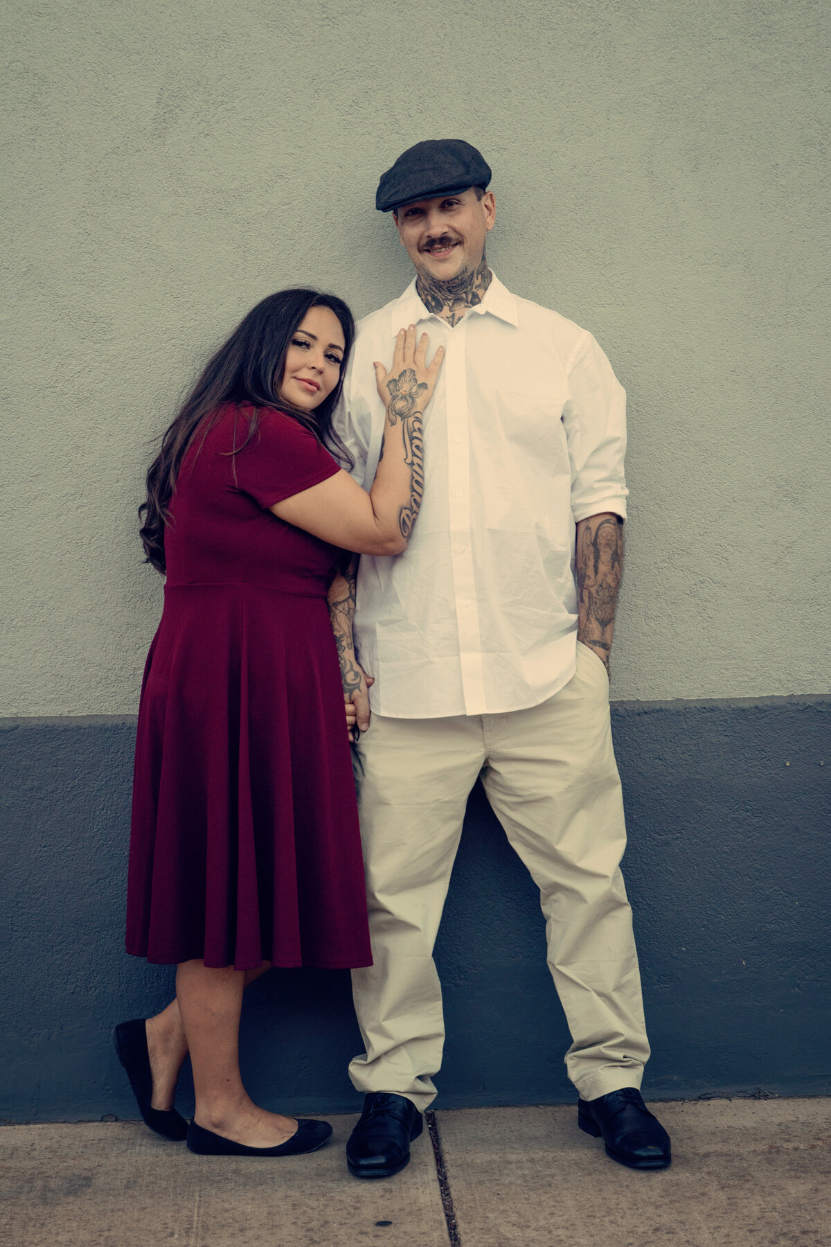 vintage couple engagement shoot