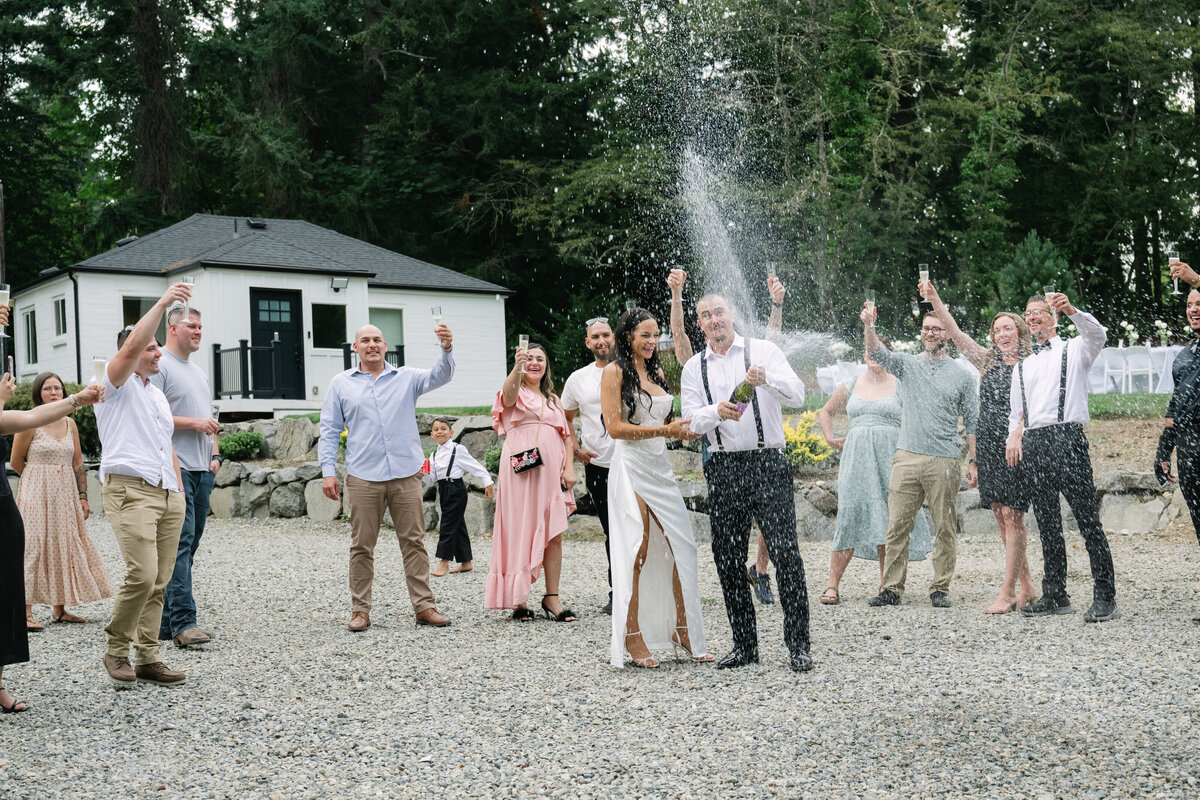 champagne pop wedding reception