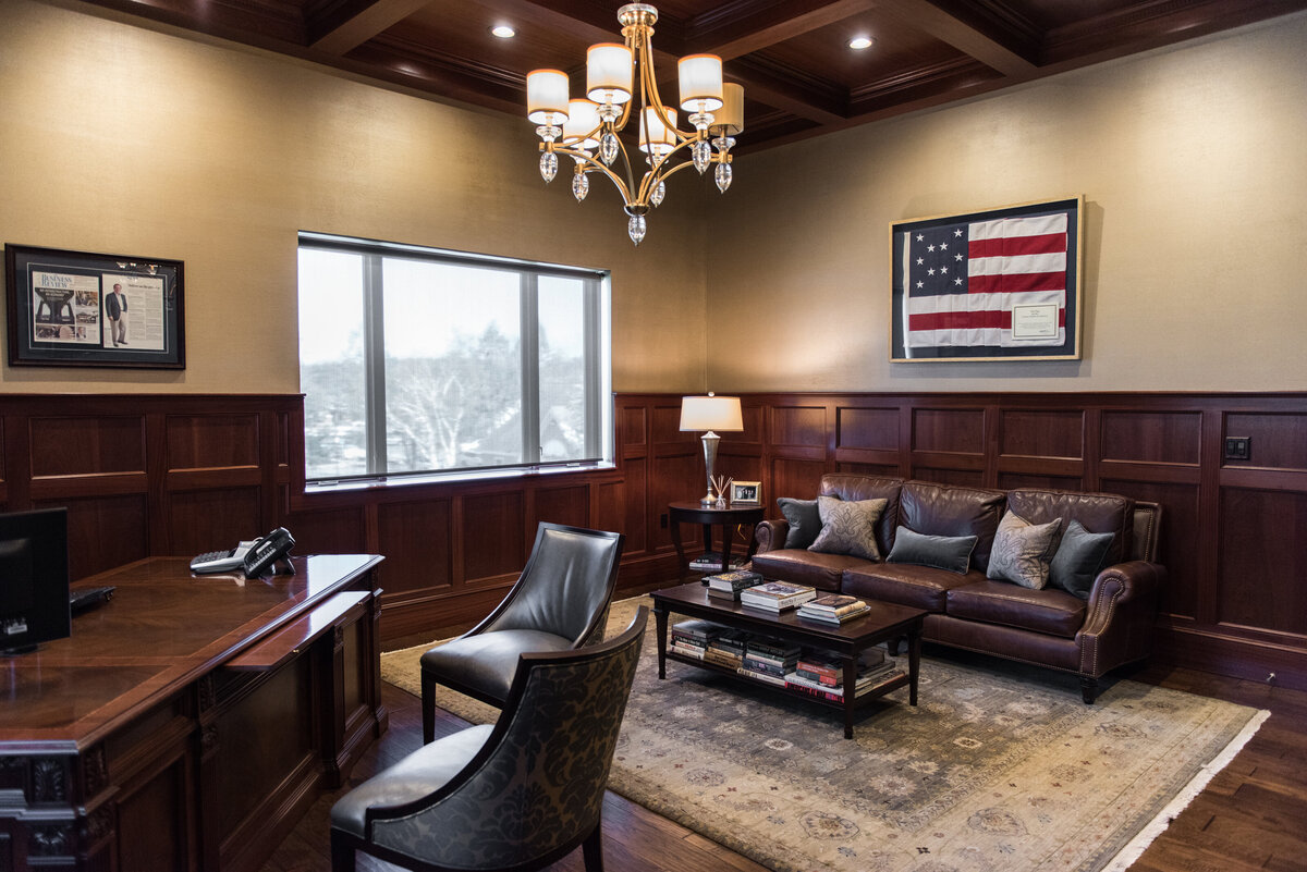 Desk and couch