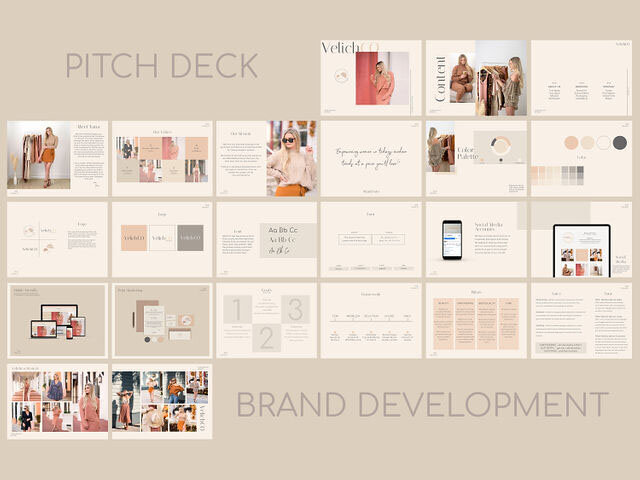 brand pitch deck mood board for clothing brand by kaylyn leighton of brands by seamless. Design deck.