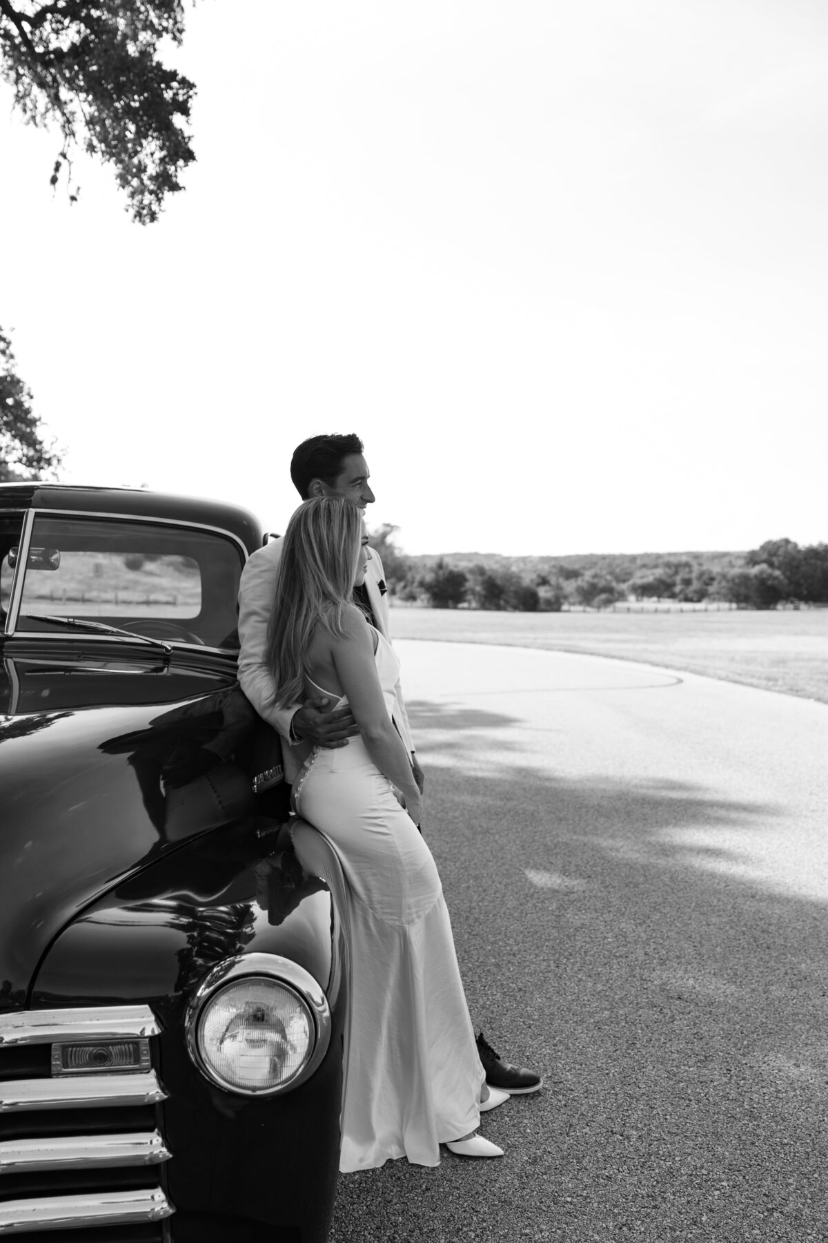Vintage Car Engagement Photos