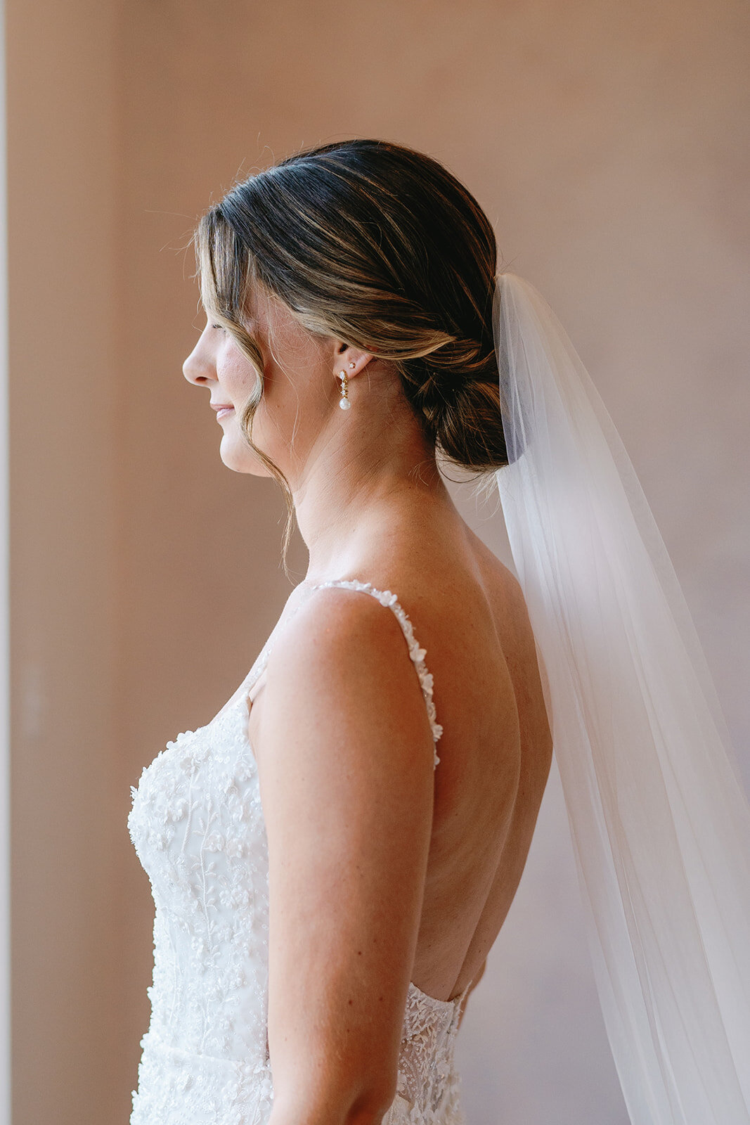 Bride getting ready for her destination wedding at The Trillium