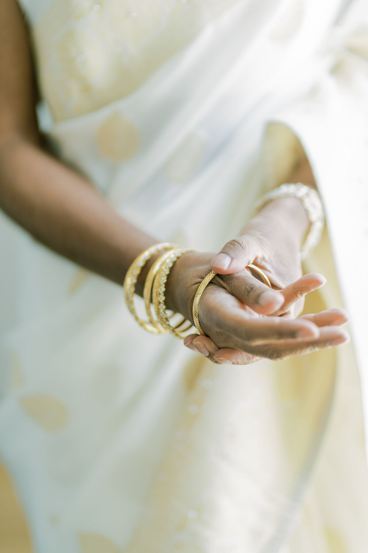 Details on her dress for her indian wedding.