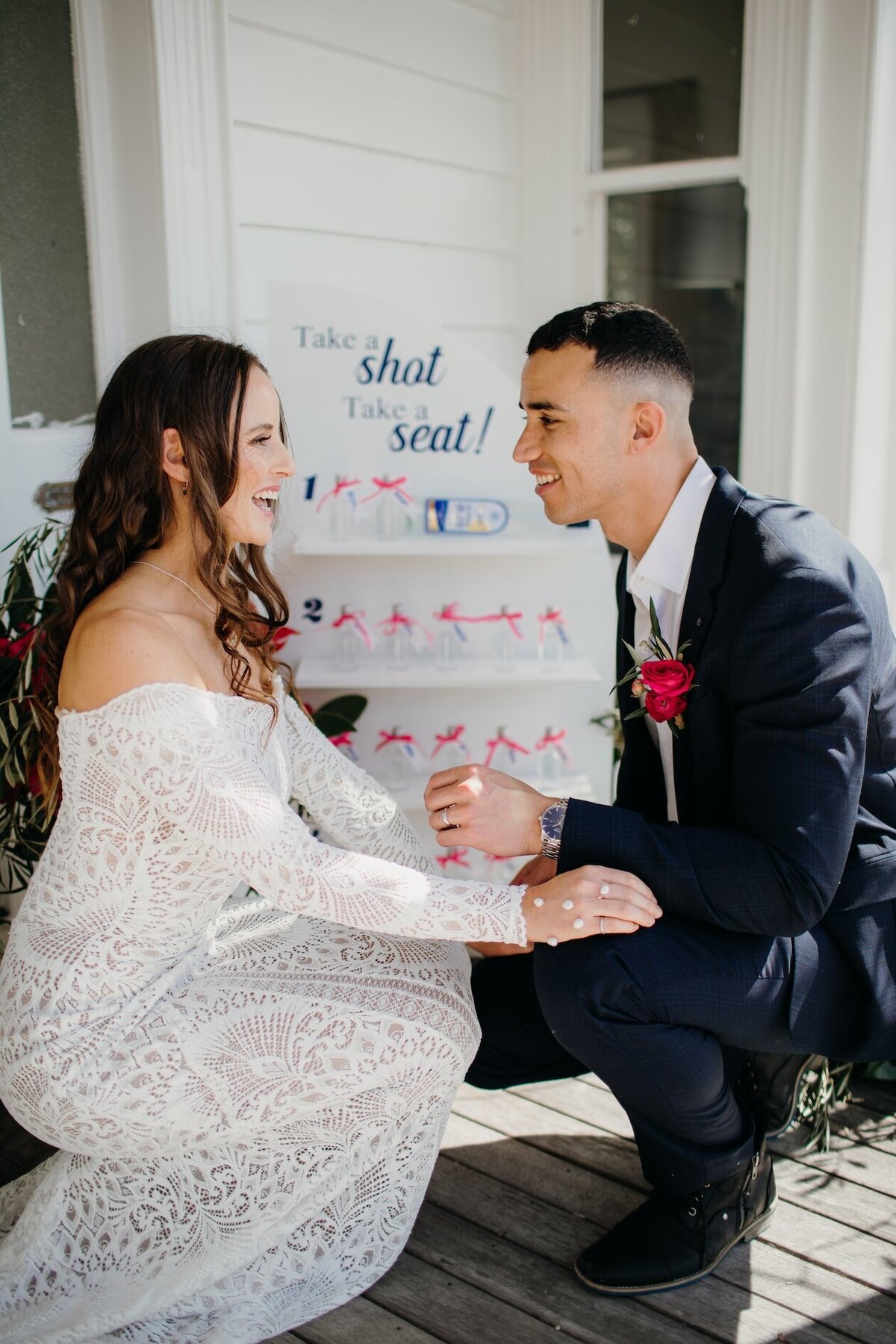 Bride and Groom toast all inclusive wedding venue Auckland