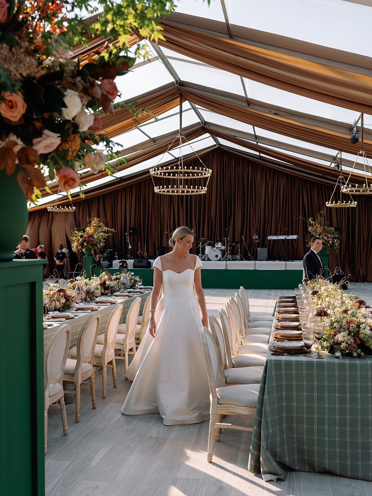 Custom tented wedding celebration with fall Ralph Lauren vibes at private polo farm in Aiken, South Carolina by Sarah Bradshaw_0184