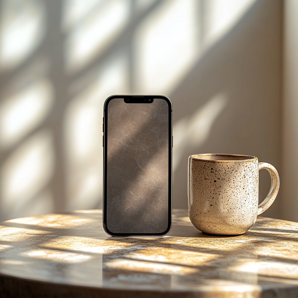 a_front-facing_iPhone_15_Pro_standing_upright_on_a_round_trav_81d3f6ea-eaa0-4d01-8744-898cb300149a_0