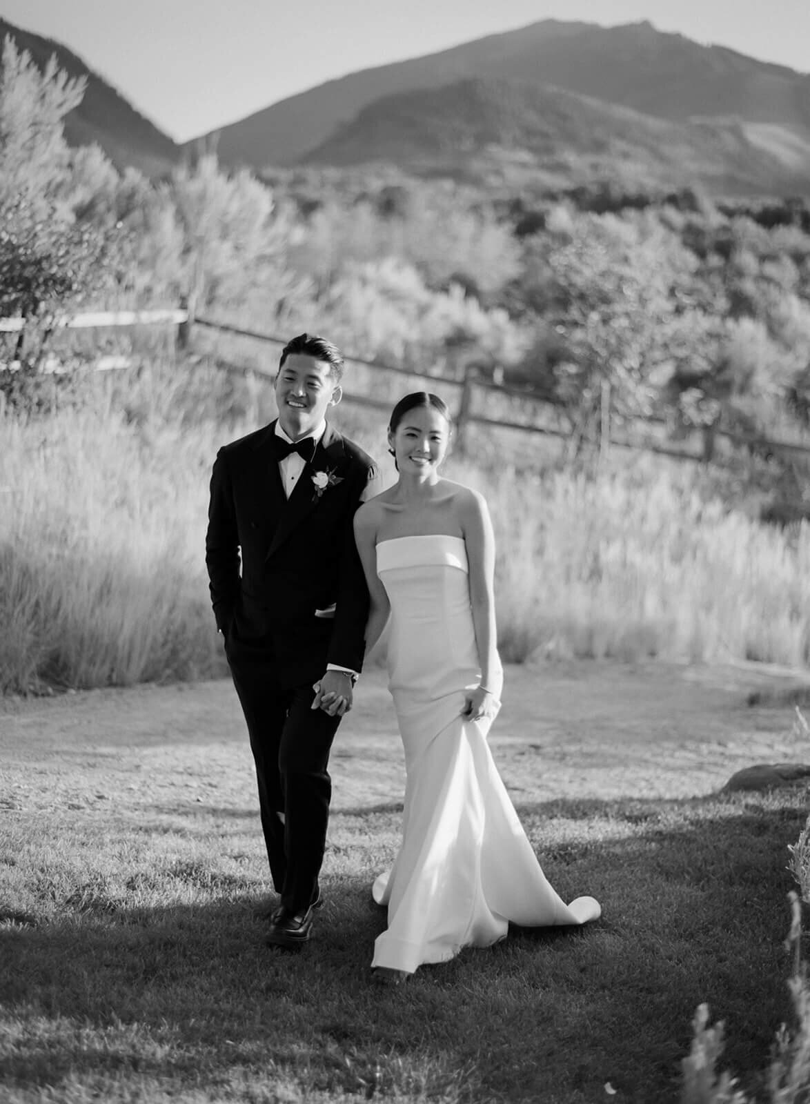 bride and groom at Aspen Meadows Resort