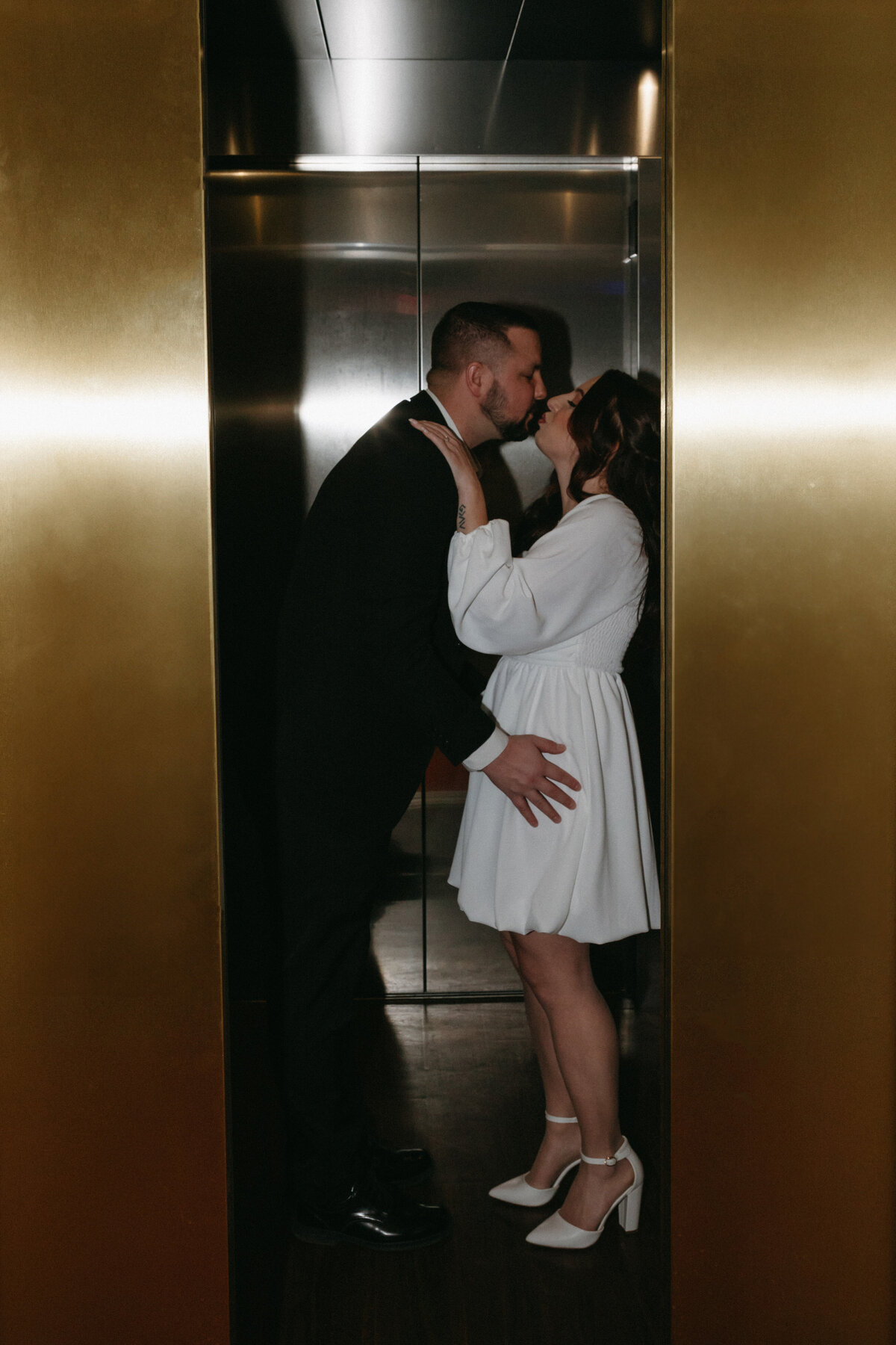 elevator engagement photo at fulton theatre