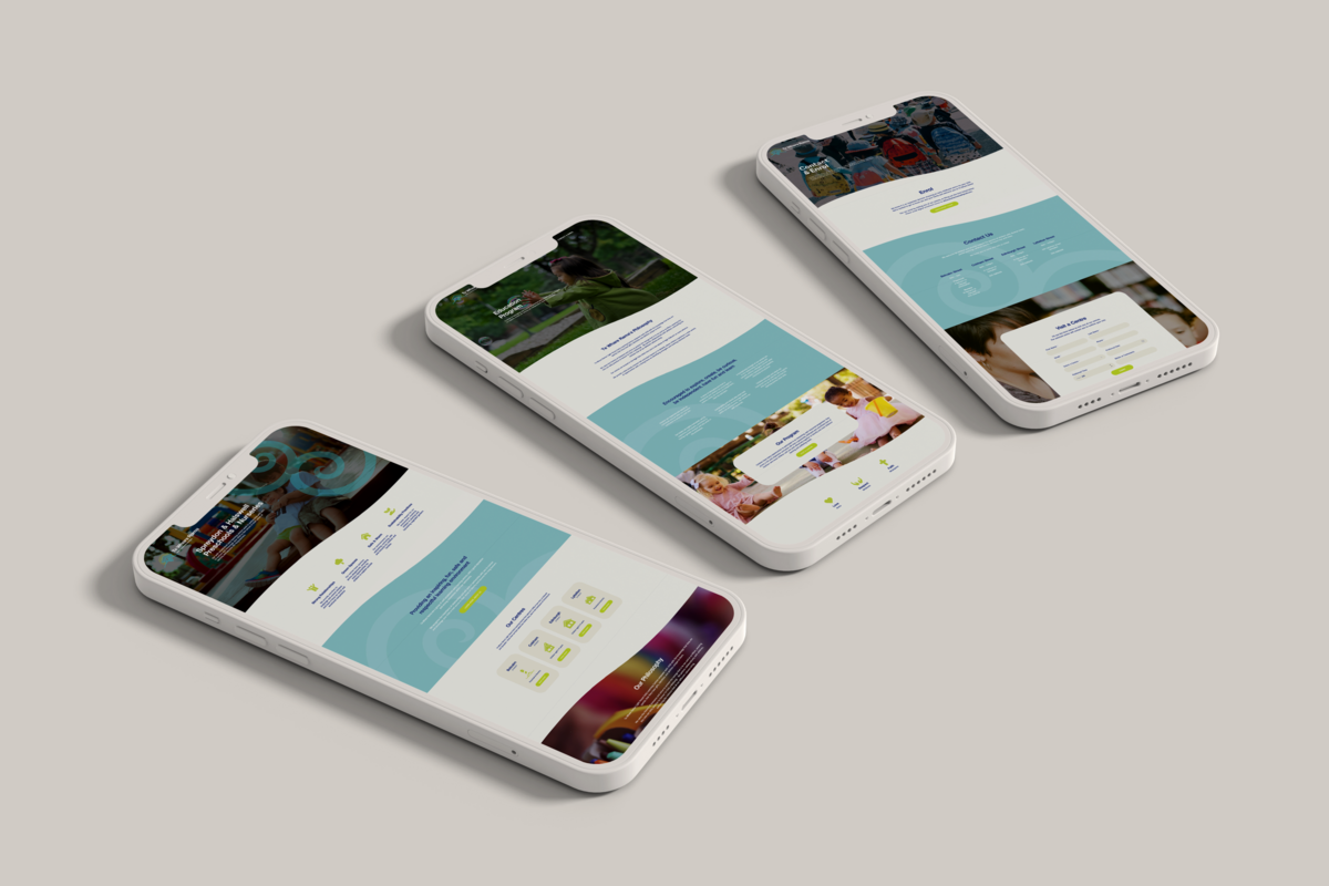 kindergarten website design mobile