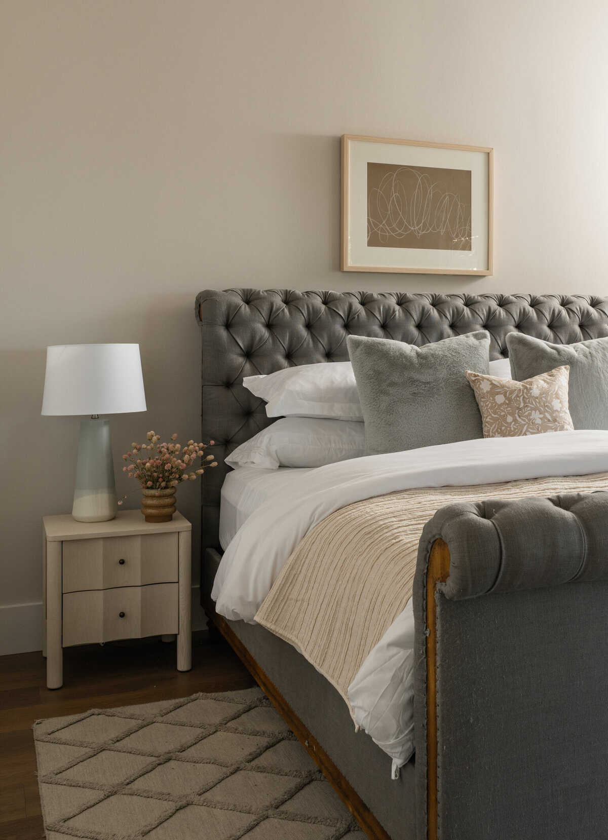 bed and bedside table