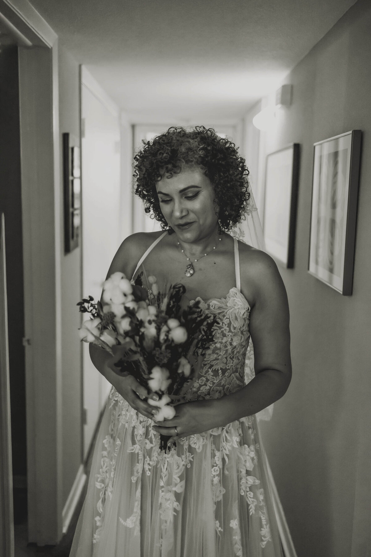 a dallas bride with her wedding bouquet